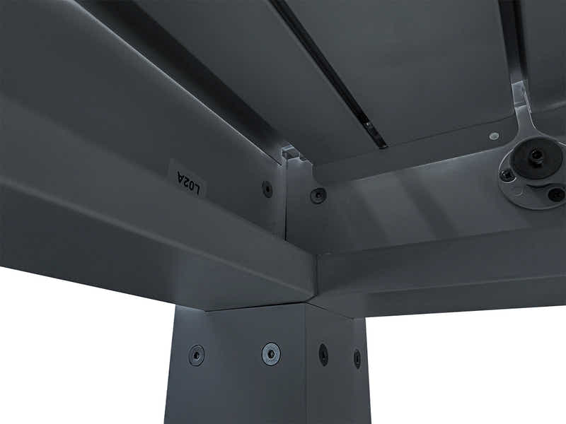 Aluminum Louvre Roof Pergola Grey - 3m x 6m