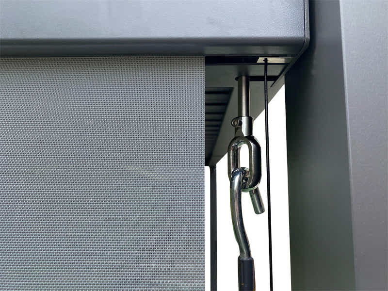 Pergola Blind with Grey Frame & Screen - 3m x 3m