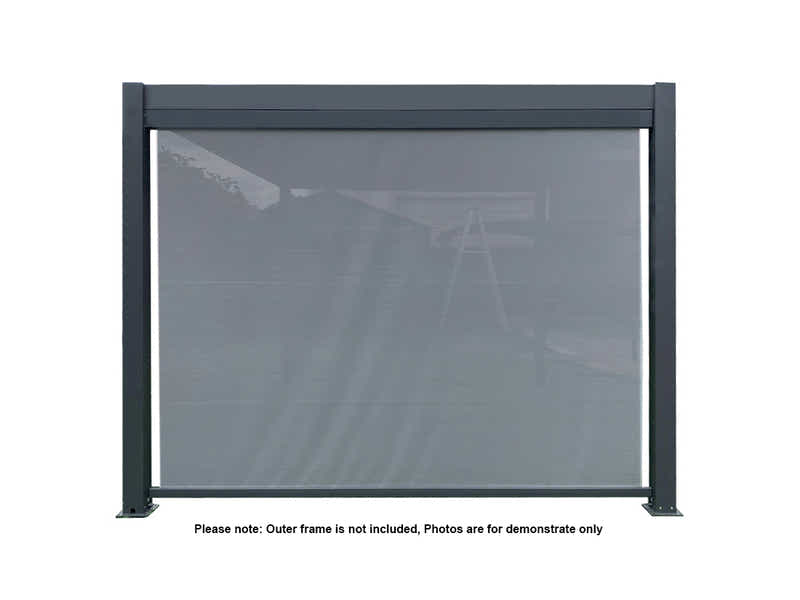 Pergola Blind with Grey Frame & Screen - 3m x 3m