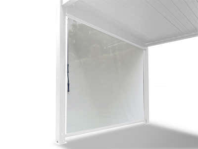 Pergola Blind with White Frame & Screen - 3m x 3m