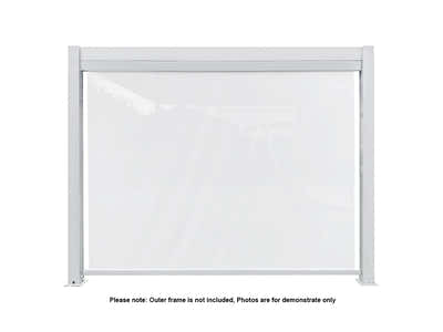 Pergola Blind with White Frame & Screen - 3m x 3m