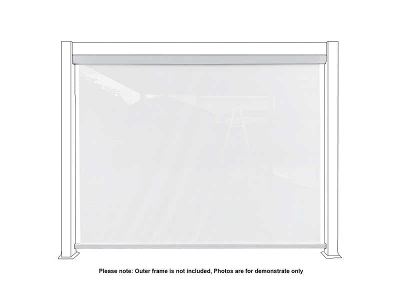 Pergola Blind with White Frame & Screen - 3m x 3m