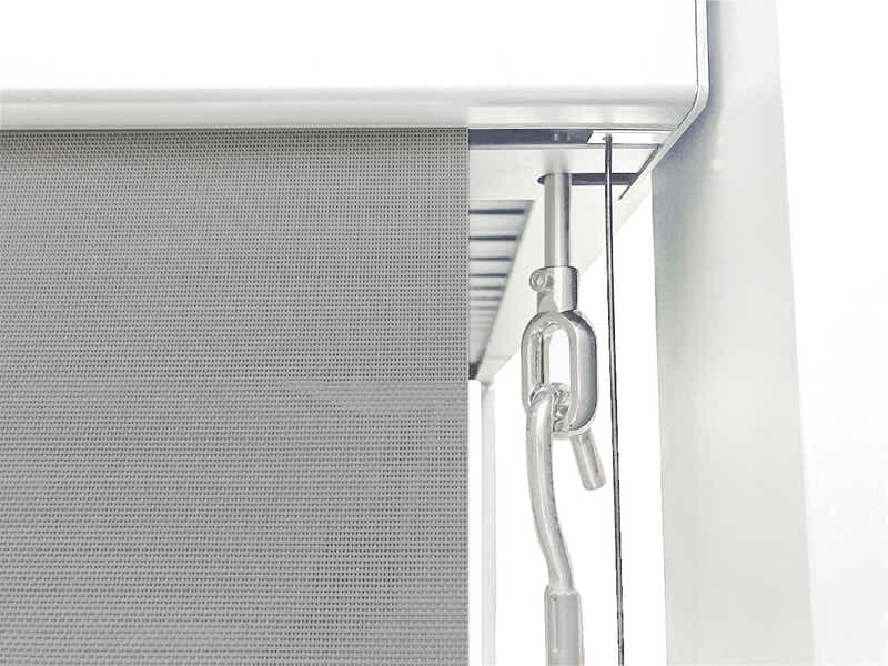 Pergola Blind with White Frame & Grey Screen - 3m x 3m