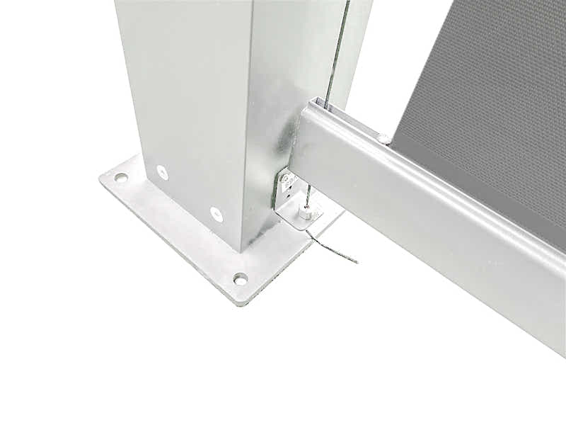 Pergola Blind with White Frame & Grey Screen - 3m x 3m