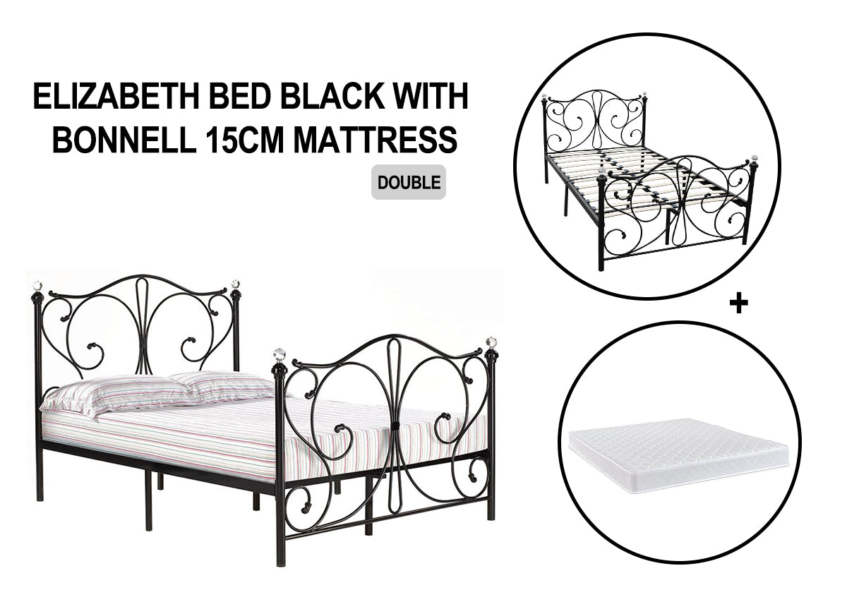 Double Metal Bed with Mattress