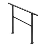 DS BD Stair Handrail 4 to 5 Steps Metal Adjustable Black Safety Guard