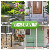 DS BD Stair Handrail 2 to 3 Steps Black Metal Adjustable Safety Guard