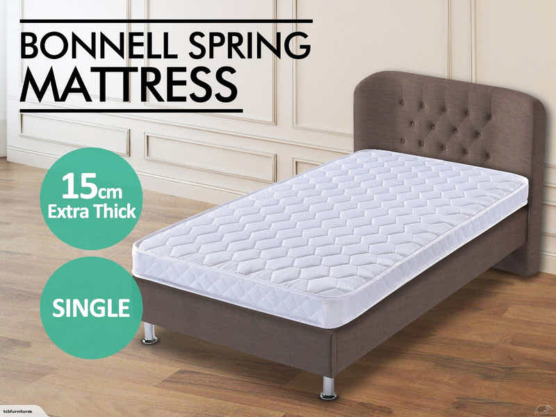 Sovo Oak Bed with Bonnell Mattress Combo - Single