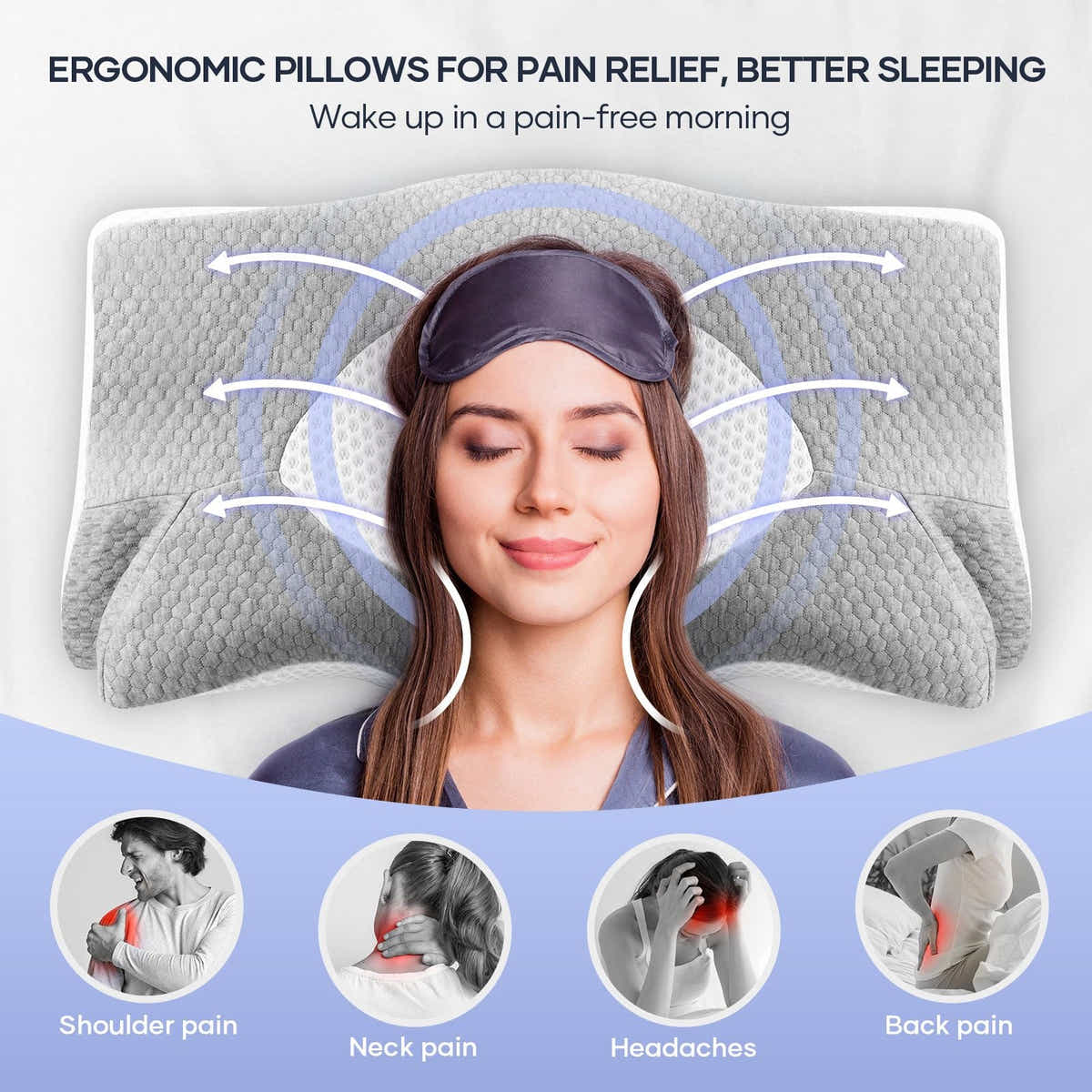 DS BD Luxdream Cervical Pillow Memory Foam Contour Neck Shoulder Ergonomic