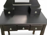 Dressing Table with Stool Black - 74.5 cm