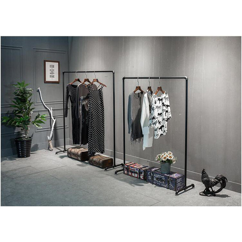 DS BS Industrial Freestanding Pipe Clothing Rack 150X150cm-Black
