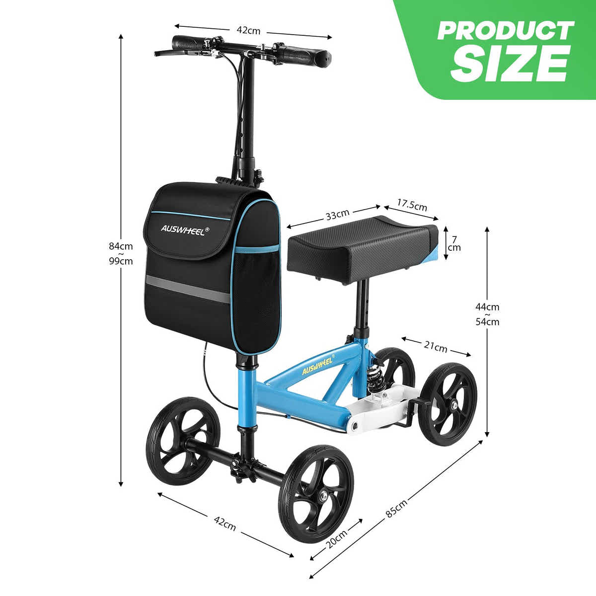 DS BD Knee Scooter Walker Steerable Mobility Wheelchair Medical Crutch Broken BL