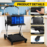 DS BD Folding Hand Truck Dolly Utility Luggage Trolley 2 Baskets 4 Wheels