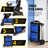 DS BD Folding Hand Truck Dolly Utility Luggage Trolley 2 Baskets 4 Wheels