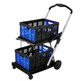DS BD Folding Hand Truck Dolly Utility Luggage Trolley 2 Baskets 4 Wheels