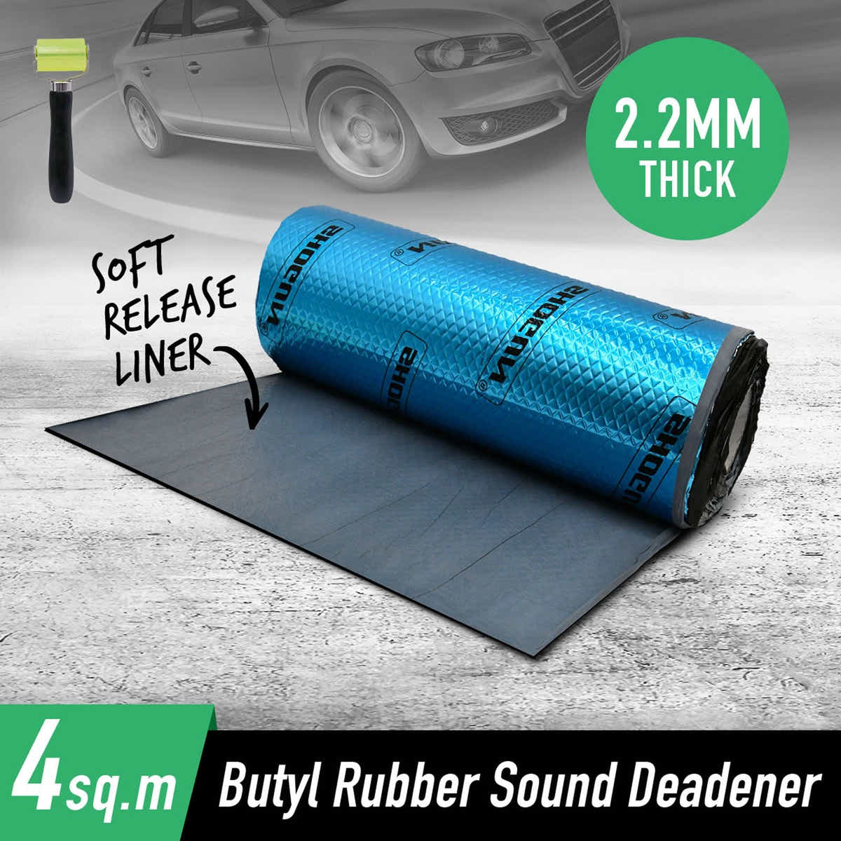 DS BD Butyl Sound Deadener Insulation Car Mat Rubber 2.2mm 4 SQM 50x800cm
