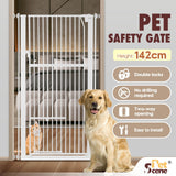 DS BD Safety Gate Dog Cat Extra Tall Retractable Fence Door 142cm Height White