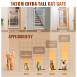 DS BD Safety Gate Dog Cat Extra Tall Retractable Fence Door 142cm Height White