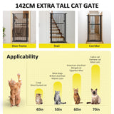 DS BD Safety Gate Dog Cat Extra Tall Retractable Fence Door 142cm Height