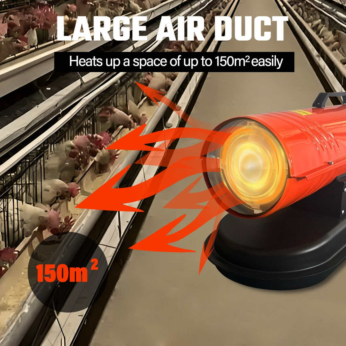 DS BD Industrial Fan Heater Diesel Kerosene Space Forced Blower 28KW Workshop