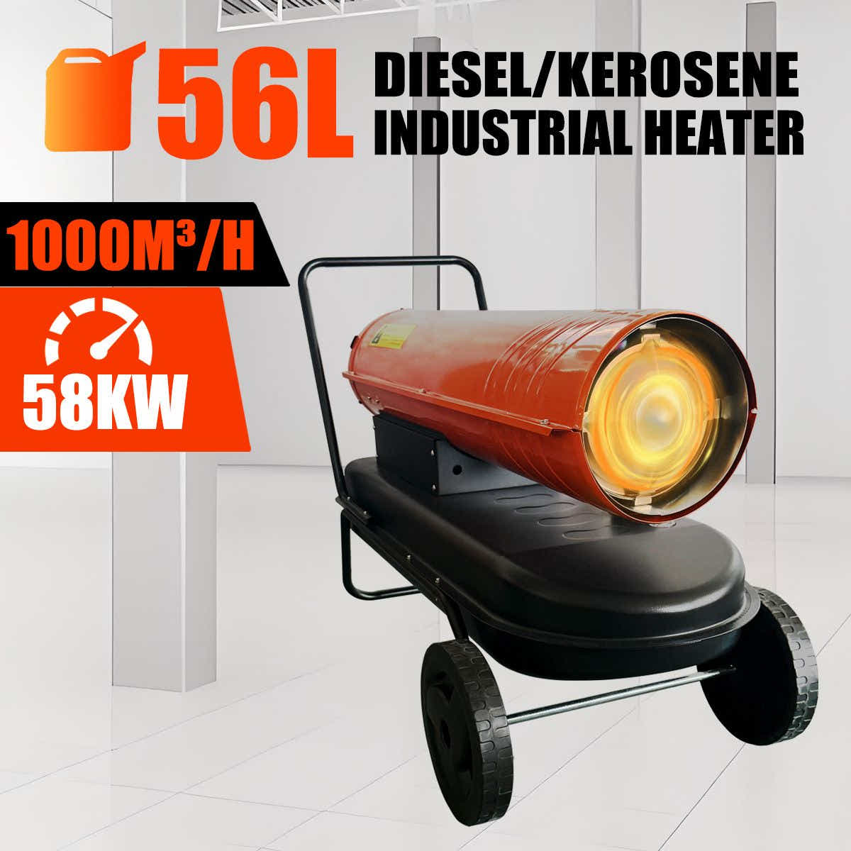 DS BD Industrial Fan Heater 58kW Diesel Kerosene Warm Space Air Blower Workshop