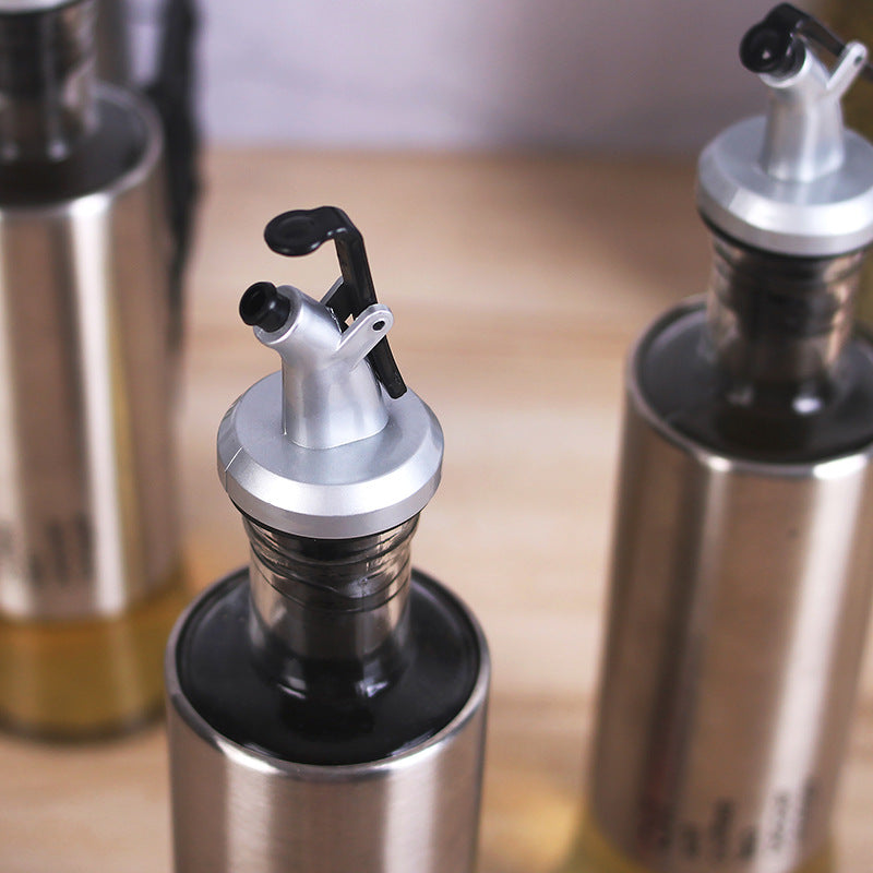 DS BS Stainless Steel Kitchen 3Pc Oil Sauce Dispenser Bottle Set