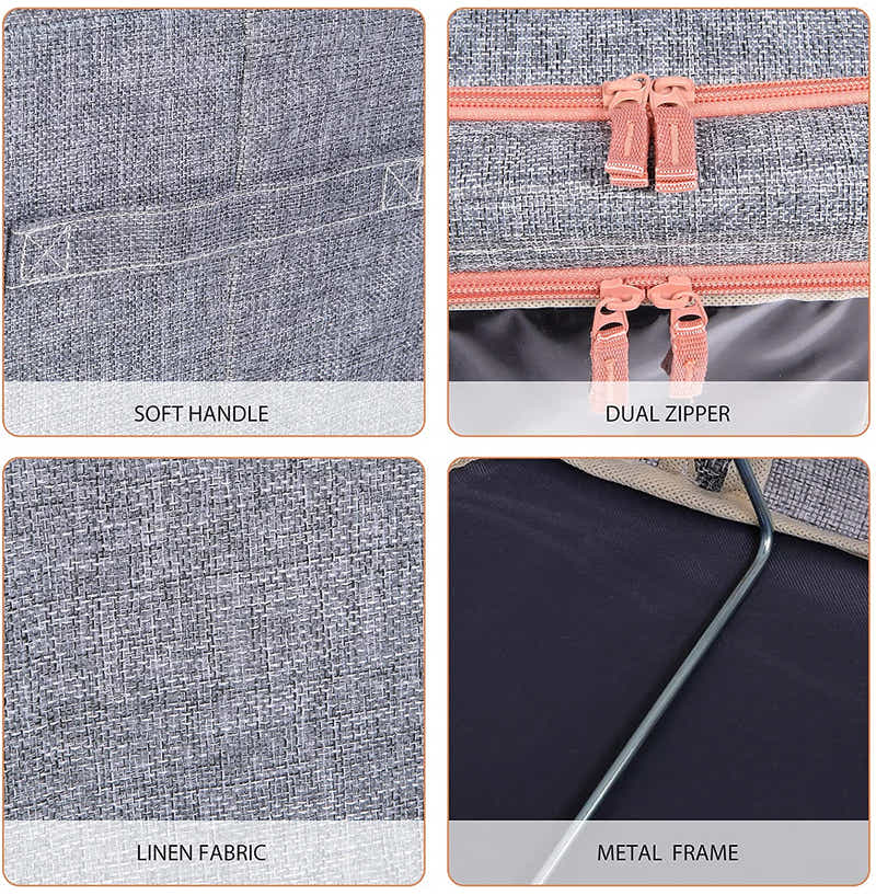 DS BS Foldable Steel Frame Clear Window Storage Bins Box-100L