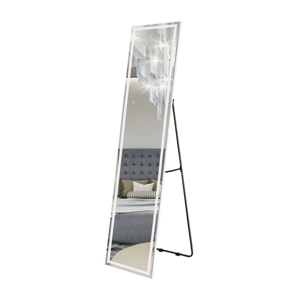 DS BD LED Full Length Mirror Floor Vanity Free Makeup 3 Light Colours 40x2x160cm