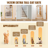 DS BD Safety Gate Dog Cat Security Extra Tall Retractable Door 75 to 105cm White