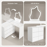 DS BD Vanity Dressing Table LED Lighted Mirror 3 Colour Lights 6 Drawer Chest