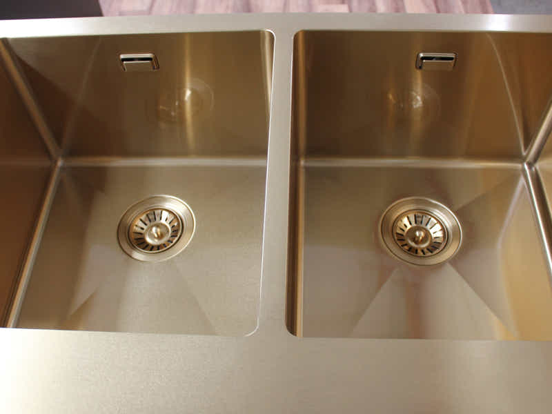Gold Stainless Steel Double Sink