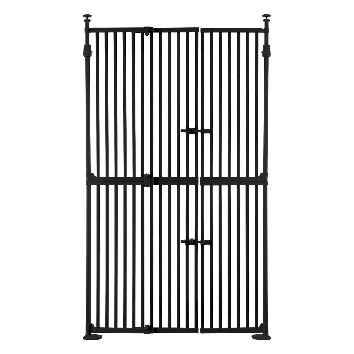 DS BD Safety Gate Retractable Dog Cat Extra Tall Fence 190 to 250cm Black