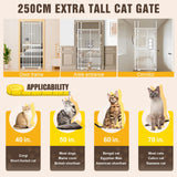 DS BD Retractable Safety Gate Dog Cat Extra Tall 3-Position Width Adjustment