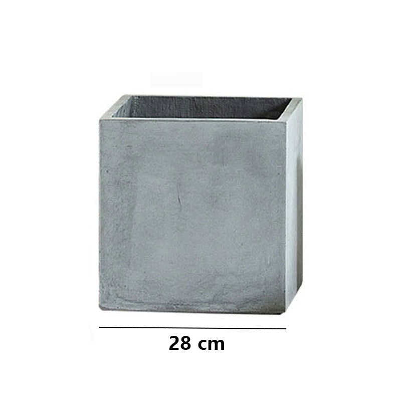 DS BS Modern Cement Gray Planter Box Cube-28CM