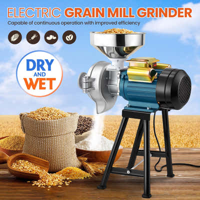 DS BD Electric Grain Mill Grinder Dry Wet Corn Rice Wheat Feed Milling 3000W