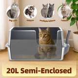 DS BD Cat Litter Box Stainless Steel Potty Pan Toilet Metal Tray High Sided Pet