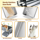 DS BD Cat Litter Box Stainless Steel Potty Pan Toilet Metal Tray High Sided Pet