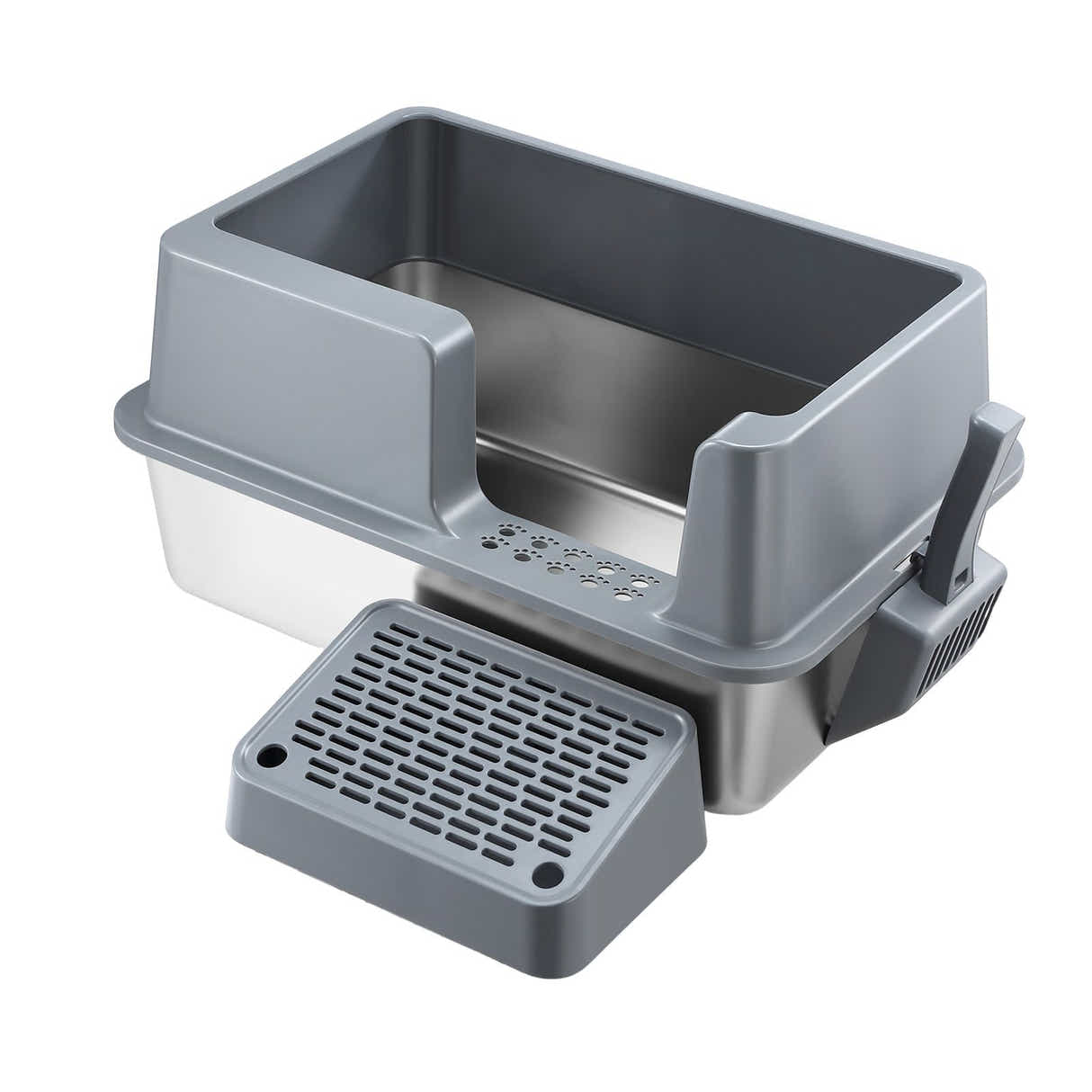 DS BD Cat Litter Box Stainless Steel Potty Pan Toilet Metal Tray High Sided Pet