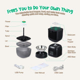 DS BD Auto Cat Feeder 3L Food 2L Water Dispenser Timed 10s Recorder 4 Daily