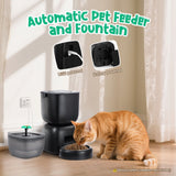 DS BD Auto Cat Feeder 3L Food 2L Water Dispenser Timed 10s Recorder 4 Daily