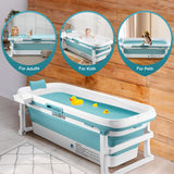 DS BD Large Bath Tub Soaking Water Spa Shower Foldable Bathroom Freestanding