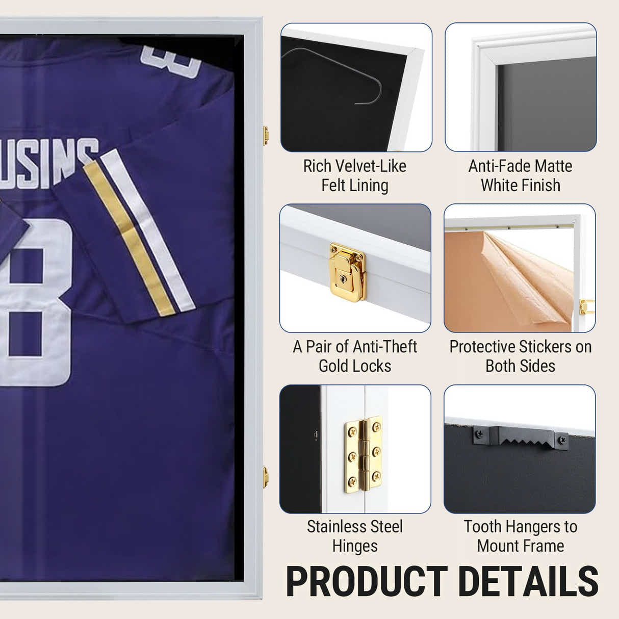 DS BD Jersey Display Case Frame Shadow Sports Memorabilia Wall Mounting Showcase