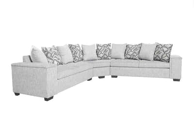 DS NZ Made Ella Corner Sofa with Pattern Cushion - Comfy Silver