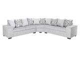 DS NZ made Ella corner sofa comfy silver with pattern cushions (Michigan)