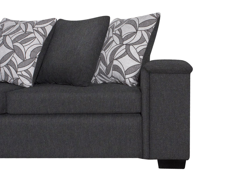 DS NZ Made Ella Corner Sofa with Pattern Cushion - Vish Black