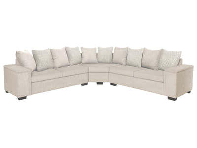 DS NZ Made Ella Corner Sofa with Pattern Cushion - Kido Marble