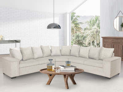 DS NZ Made Ella Corner Sofa with Pattern Cushion - Kido Marble