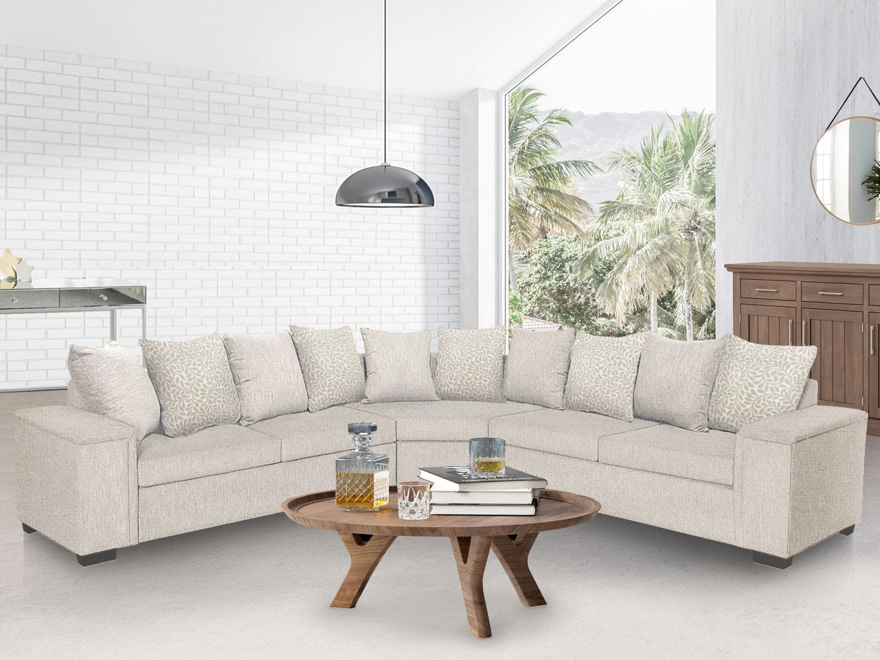 DS NZ Made Ella Corner Sofa with Pattern Cushion - Kido Marble