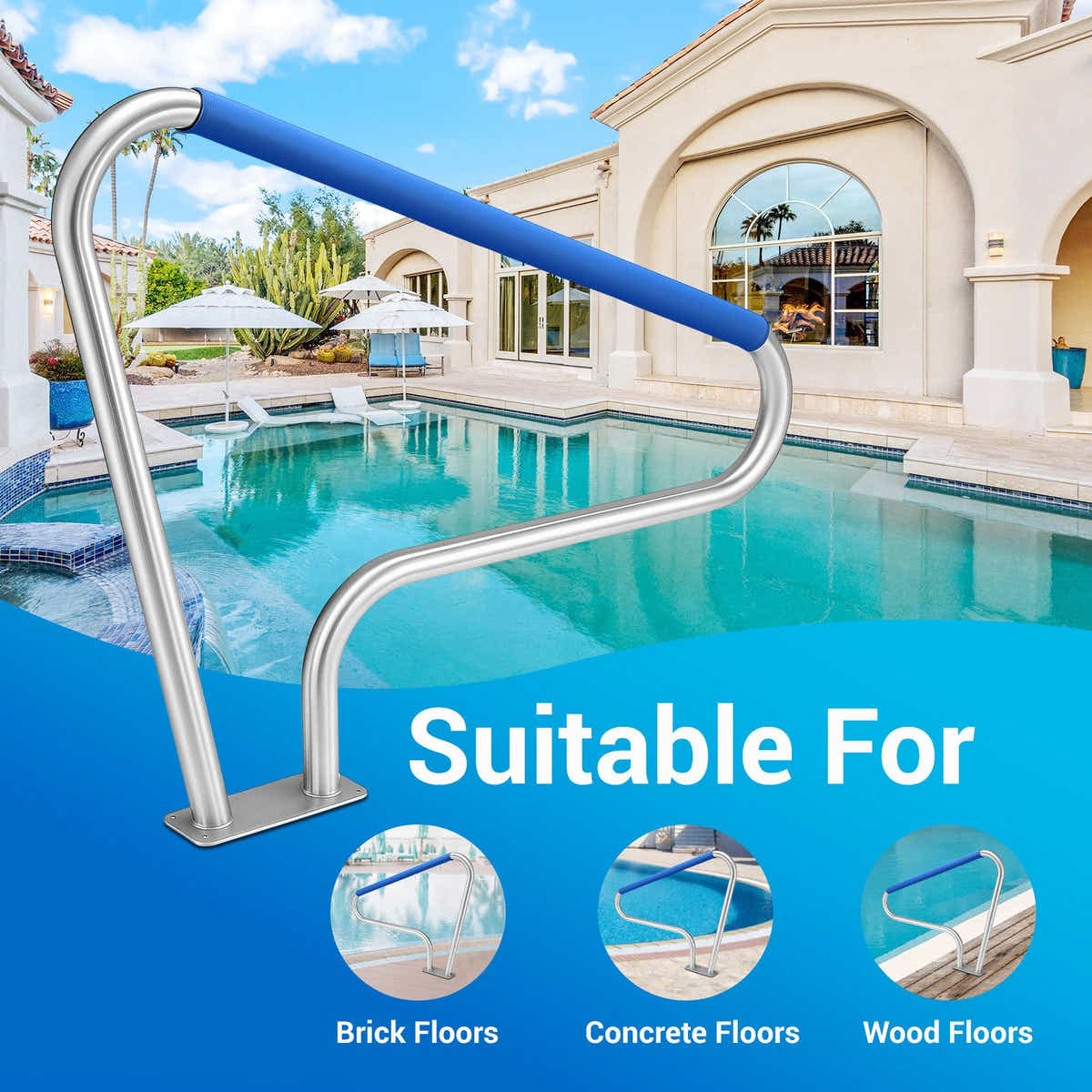 DS BD Swimming Pool Handrail Steps Handle 110cm Grip Cover Pools 122x91.5cm