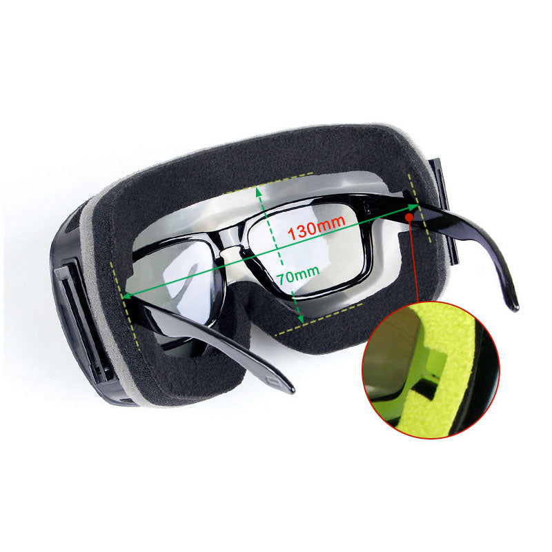 DS BS Unisex Double Layers UV Anti-Fog Big Ski Mask Goggles-Sliver